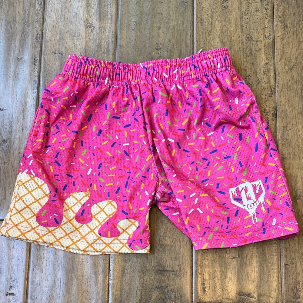 Youth size M Baseball 101 Ice cream shorts